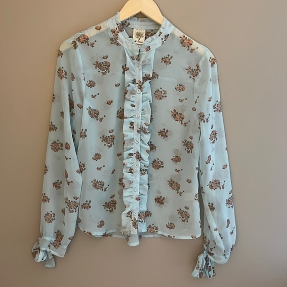 Self‎ Esteem Sheer Floral Blouse Size Large